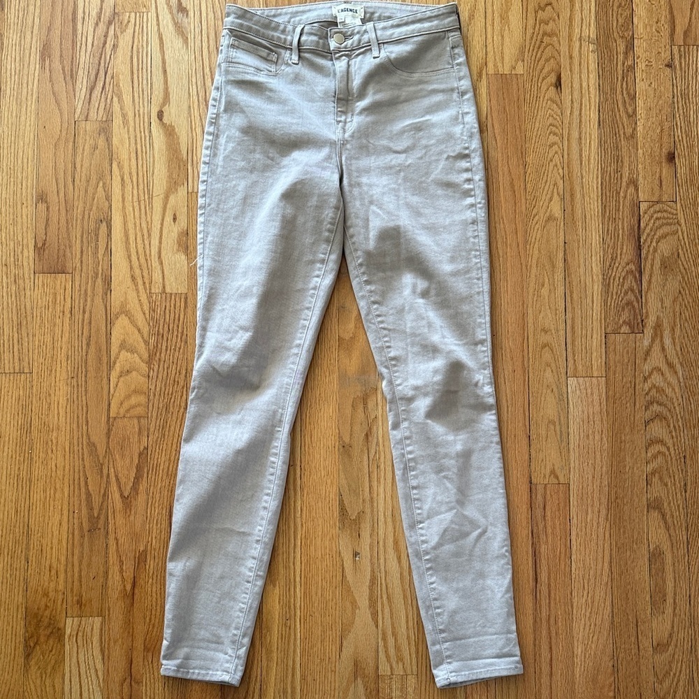 L’Agence sz 28 Taupe Skinny Gray High-Waisted Jeans good condition